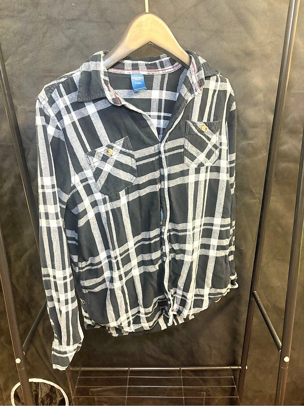 Arizona Jeans Co. Plaid Snap-Front Shirt Size XL (18/20)
